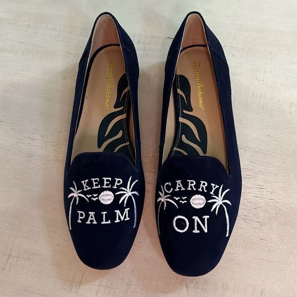 Tommy Bahama Navy Ballet Flats NWOT